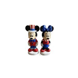 14" Disney Mickey Mouse & Minnie Mouse Light Up Patriotic Blow Mold, Battery NWT